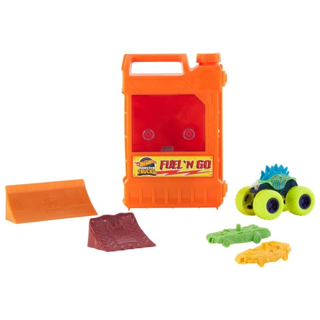 Hot Wheels Monster Trucks 1:64 Fuel N’ Go Gas Playset