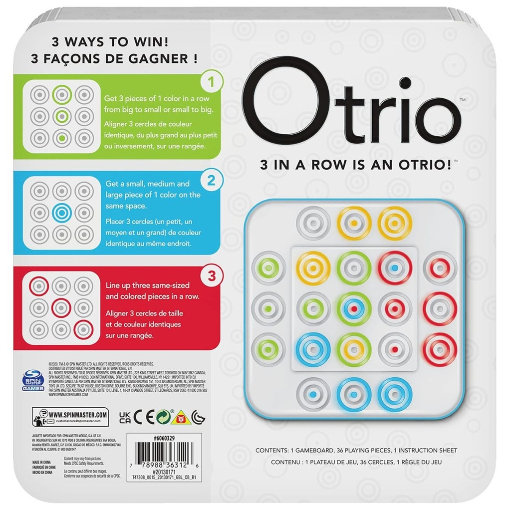 Otrio Strategy-Based Board Game