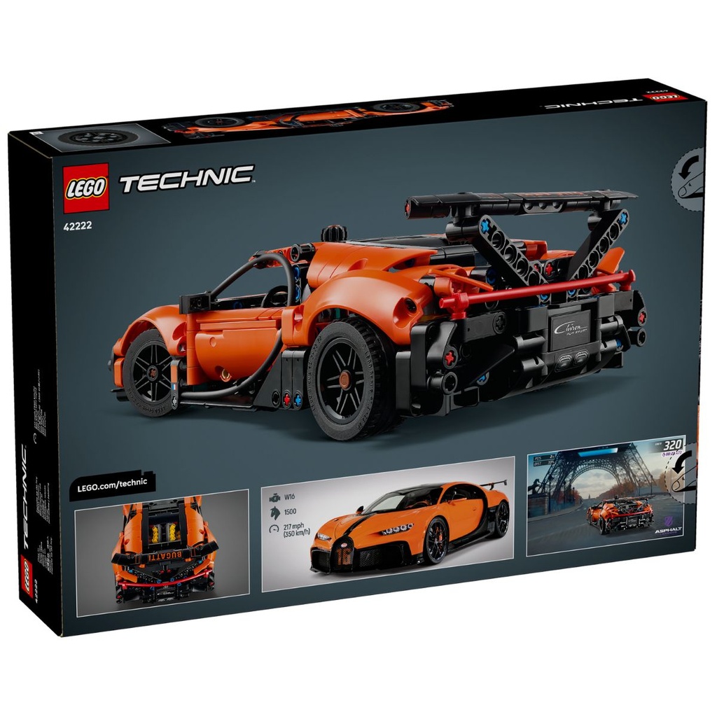 LEGO 42222 Technic Bugatti Chiron Pur Sport Hypercar