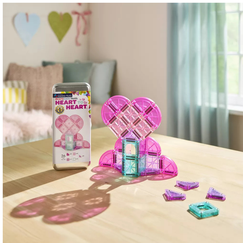 Magna Tiles Micro Mags Heart to Heart Travel Set 26 Pc
