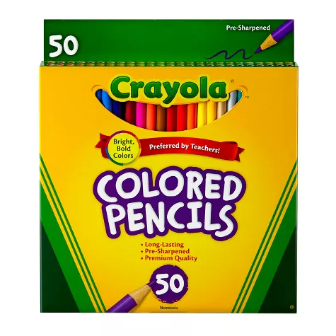 Crayola 50ct  Pre-Sharpened Colored Pencils