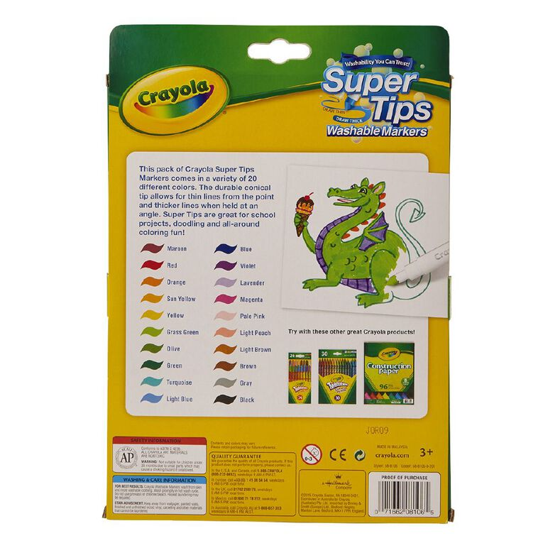 Crayola Super Tips 20ct Washable Markers