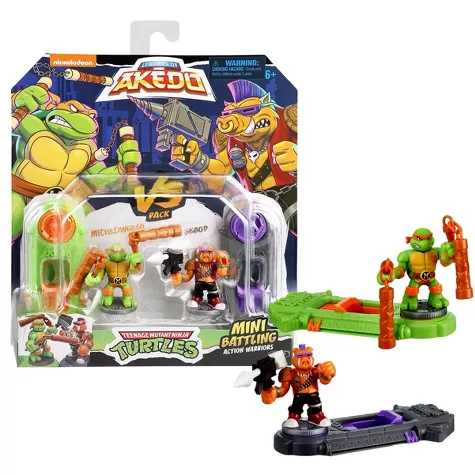 Akedo Teenage Mutant Ninja Turtles Michelangelo Vs Bebop 2 Pk Figure