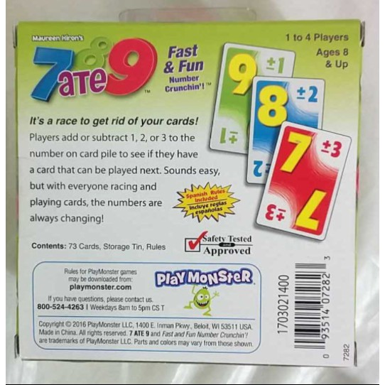 7 ate 9 Card Game