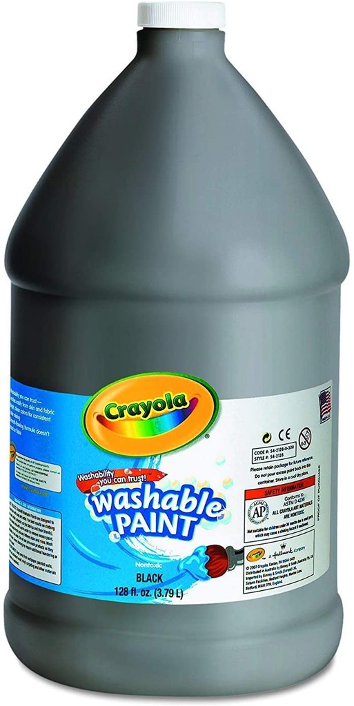 Crayola 128 oz Washable Black Paint (3.79 litres)
