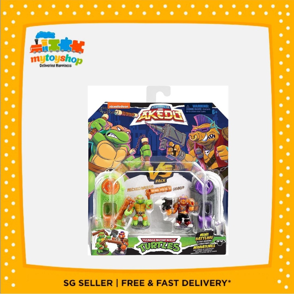 Akedo Teenage Mutant Ninja Turtles Michelangelo Vs Bebop 2 Pk Figure