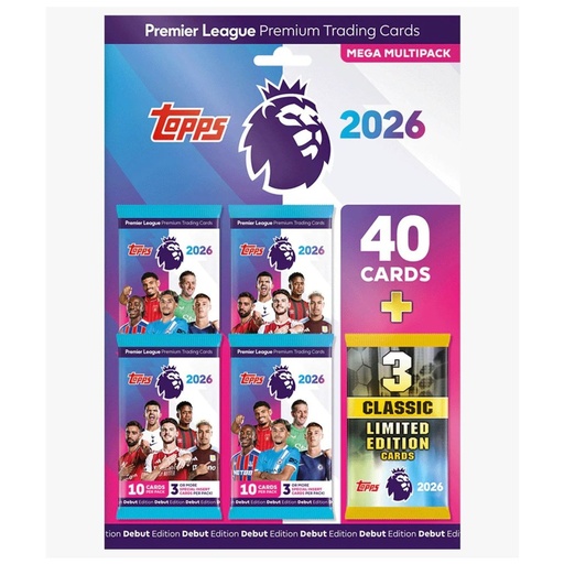 TOPPS Premier League 2026 Trading Cards MEGA Multipack