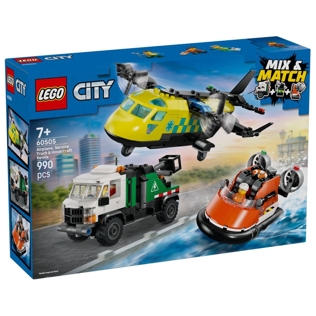 LEGO 60505 City Airplane, Service Truck &amp; Hovercraft Remix
