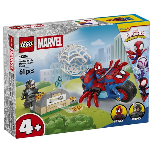 LEGO 11206 Marvel Spidey And His Amazing Friends Spidey on his Motorcycle vs. Rhino