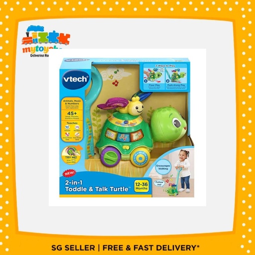 Vtech 2 in 1 Push and Discover Turtle