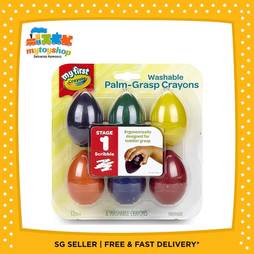 Crayola My First 6ct Washable Palm Grasp Crayons