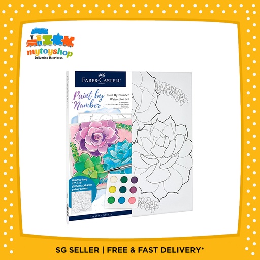 Faber Castell Watercolor Paint by Number Succulent Design