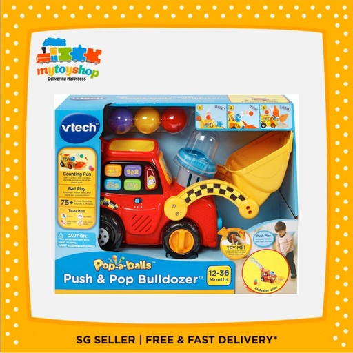 VTech Pop-a-Balls Push and Pop Bulldozer