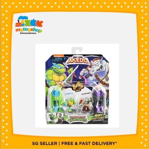 Akedo Teenage Mutant Ninja Turtles Leonardo vs Rocksteady 2pk Figure