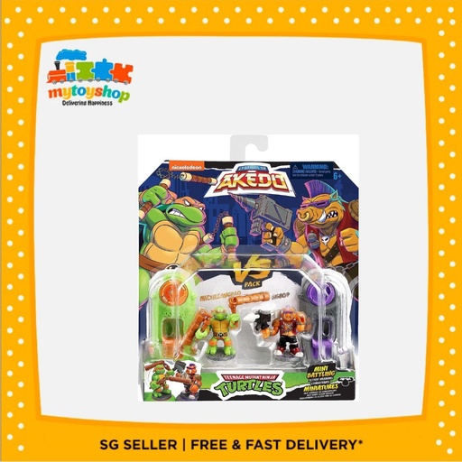 Akedo Teenage Mutant Ninja Turtles Michelangelo Vs Bebop 2 Pk Figure